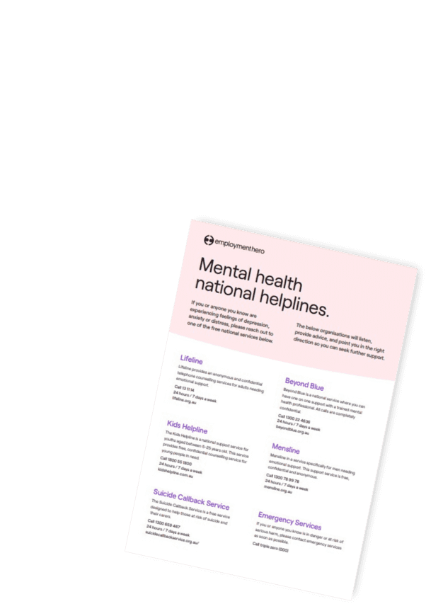 mental healthline poster