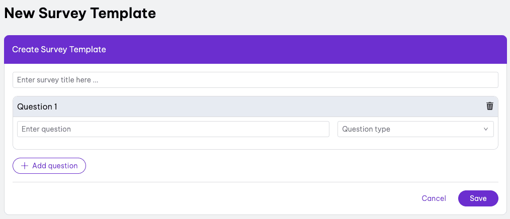 New Survey template feature
