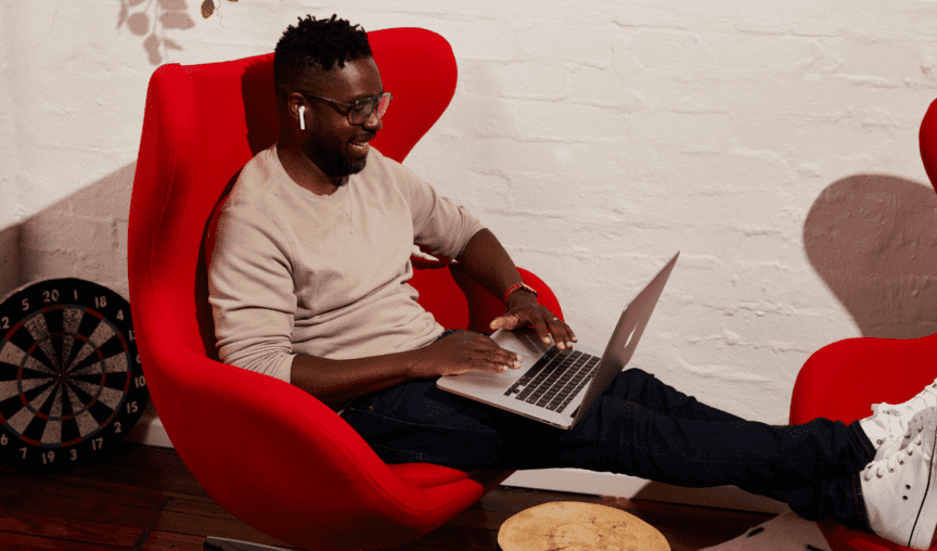 August 2022 product update - man sitting on his laptop