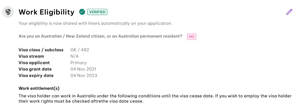 pre screening - work eligibility