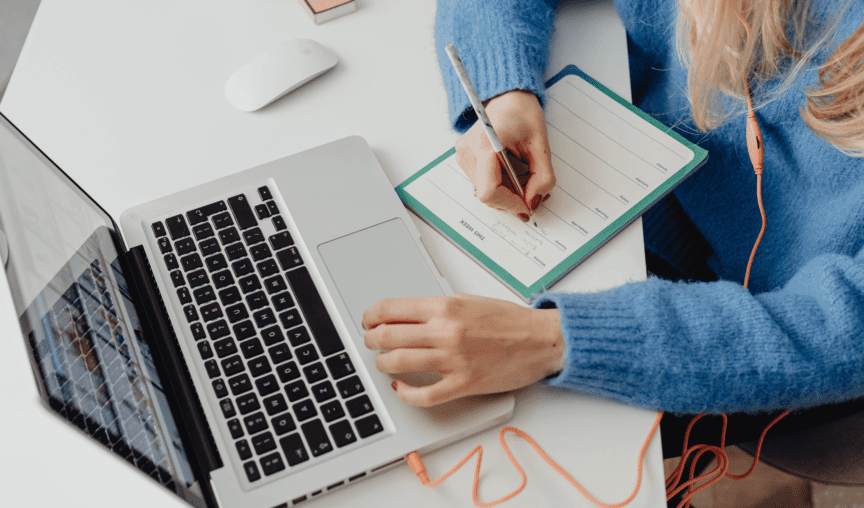 This is an image of someone on a laptop.