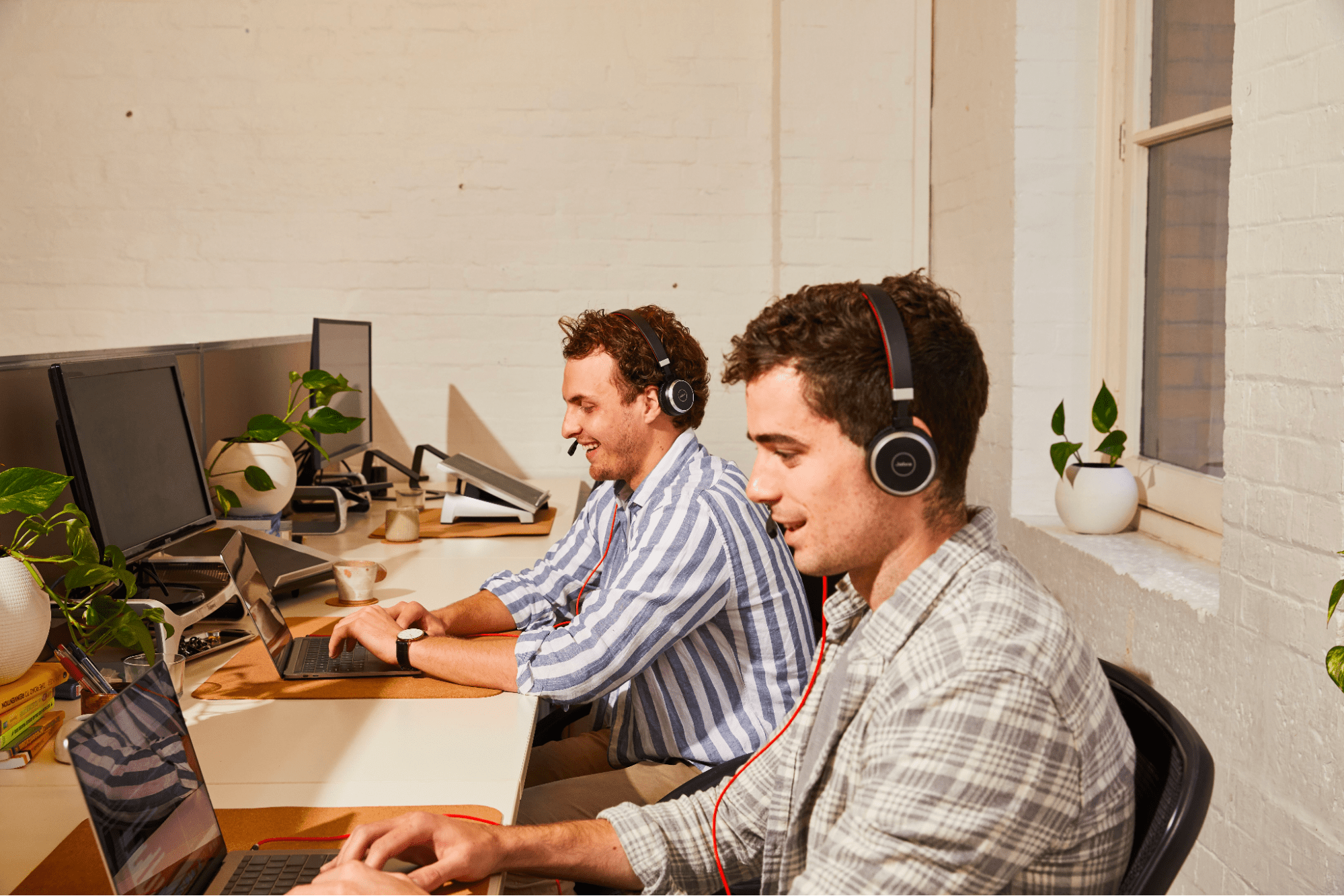 two employees working in the office