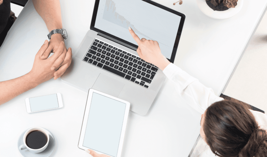 This is an image of people on a computer.