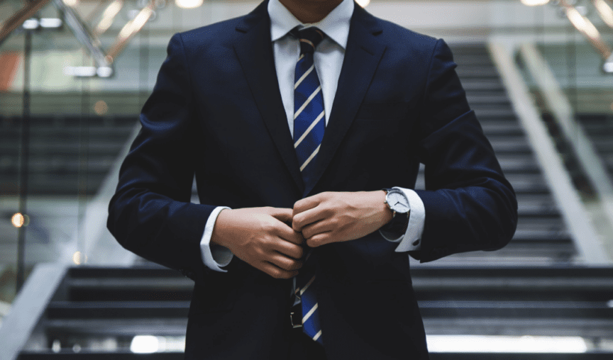 Close up image of man wearing a suit