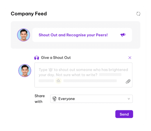 AI enhanced shoutout and recognition feature