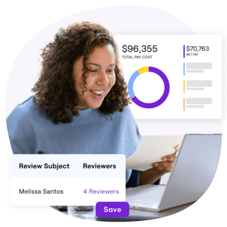 Lady navigating through the payslips function of the Employment Hero app on her computer