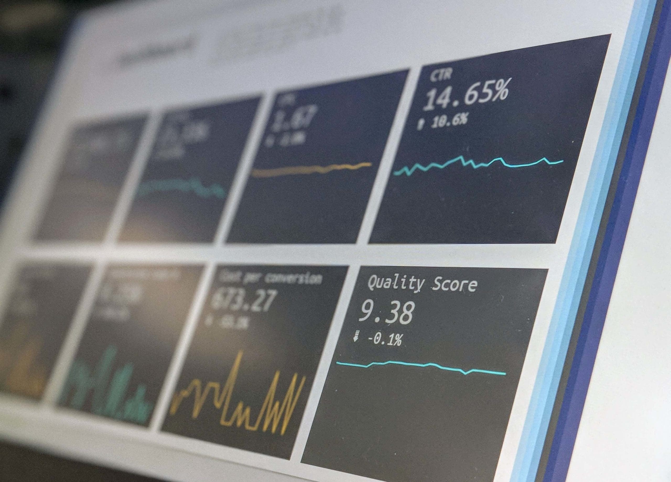 Screen showing graphs and analysis